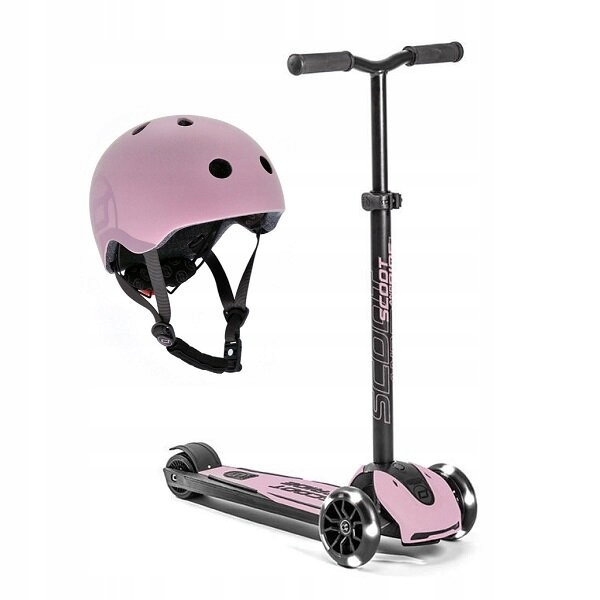 Zestaw Scootandride Kask Highwaykick 5 Led Hulajnoga balansowa 5+ Rose