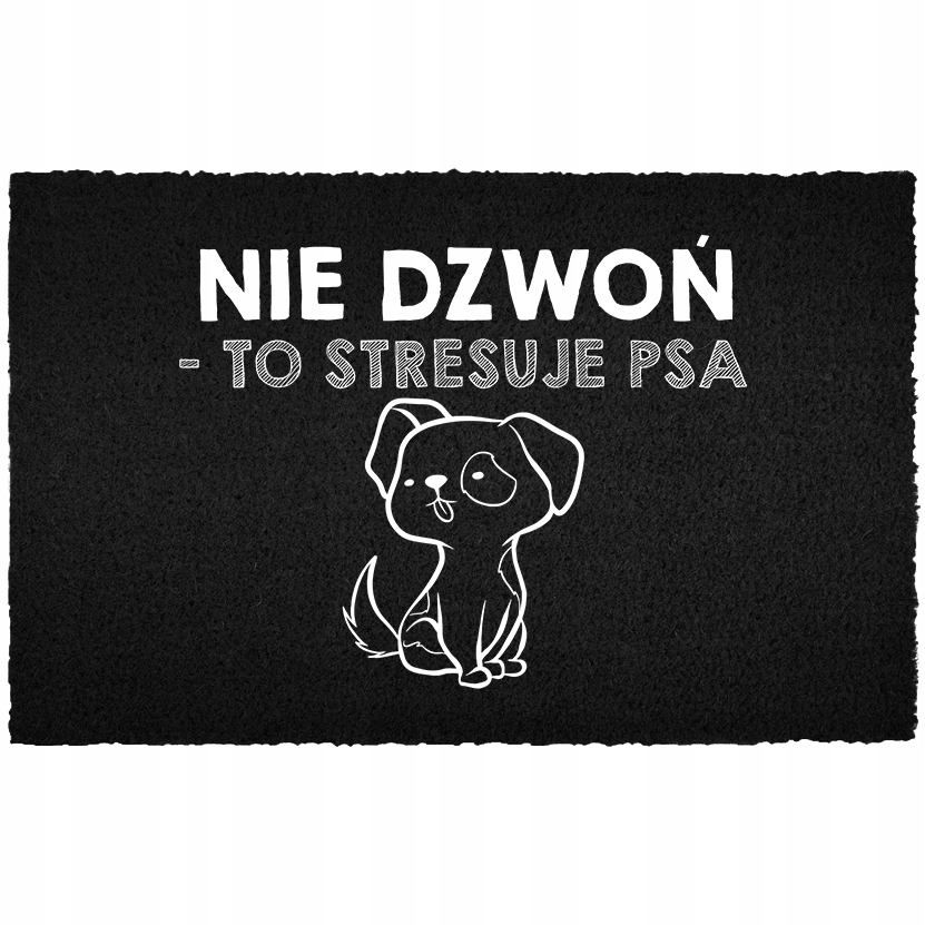 Vstupní Rohožka Kokosová Černá 40X60 Humor Nevolej – Stresuje Psa