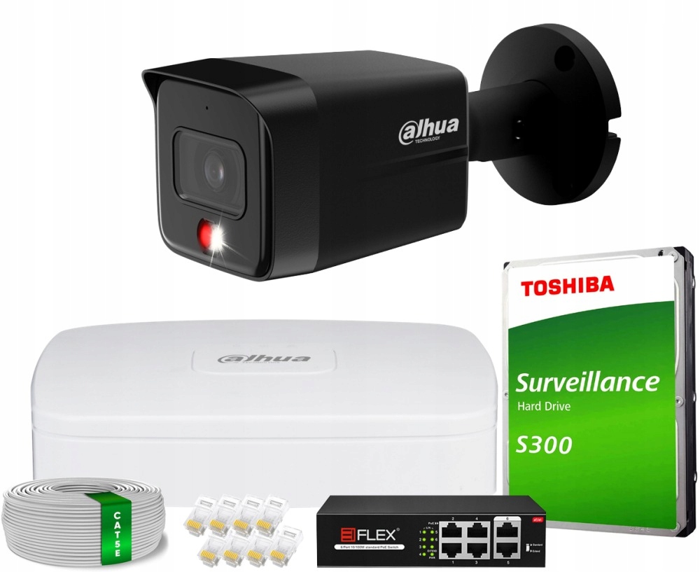 Sada monitorovania domu Ip kamera 1x IPC-HFW1639TC-A-IL-0280B-S6 Black