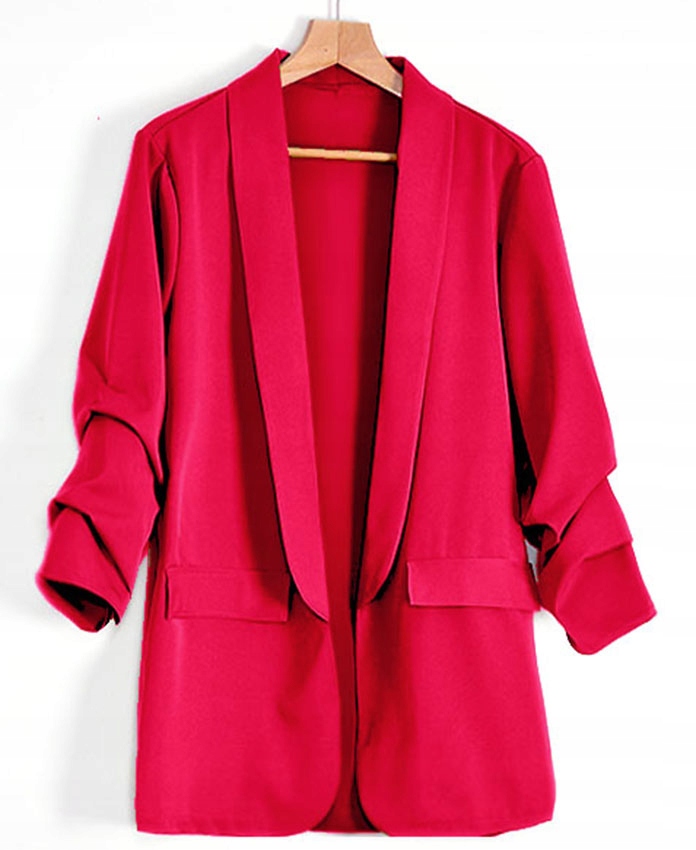 MARYNARKA damska ŻAKIET BLEZER drapowane rękawy