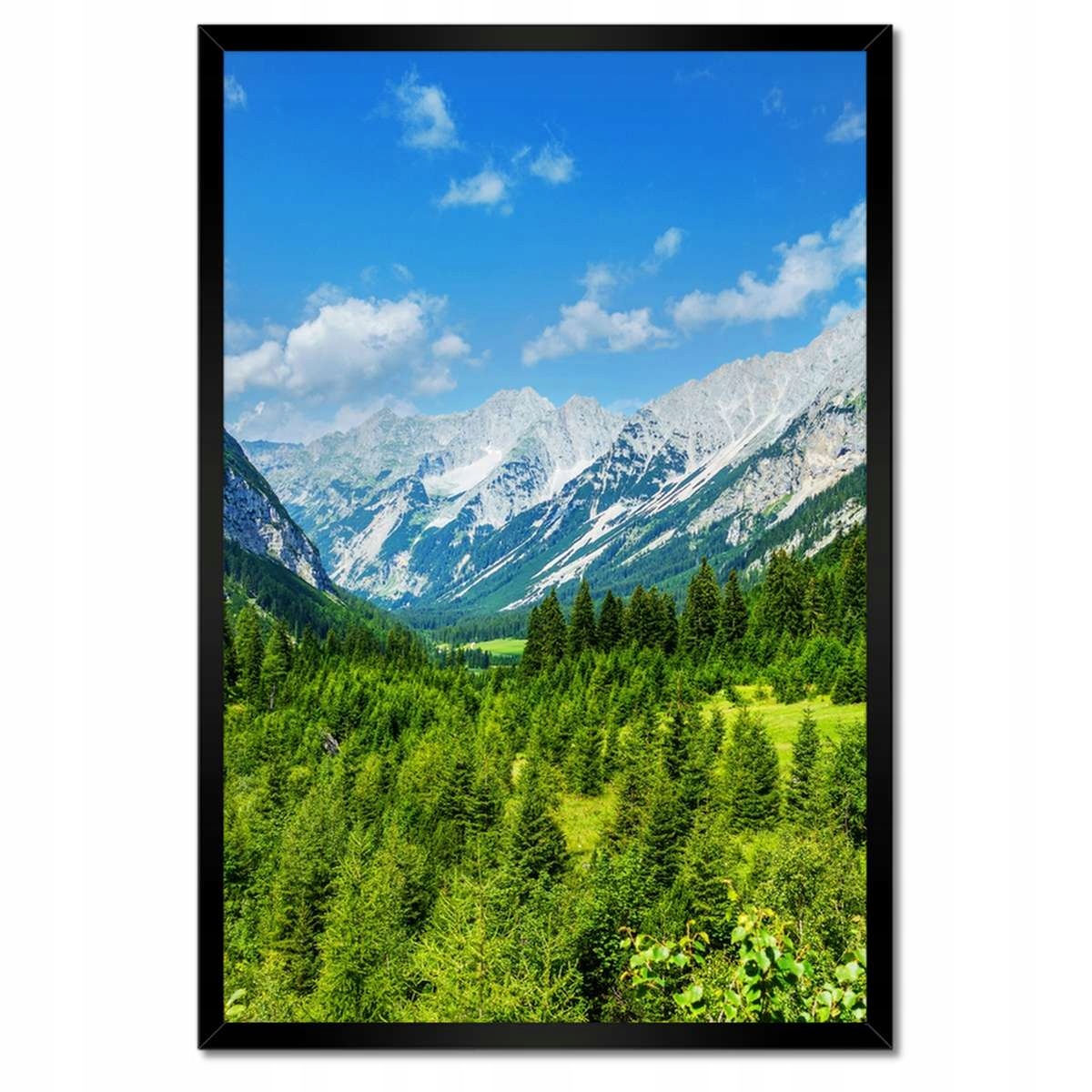 Plakáty v rámu 40x60 Horská krajina s krásnými mraky Stromy v horách
