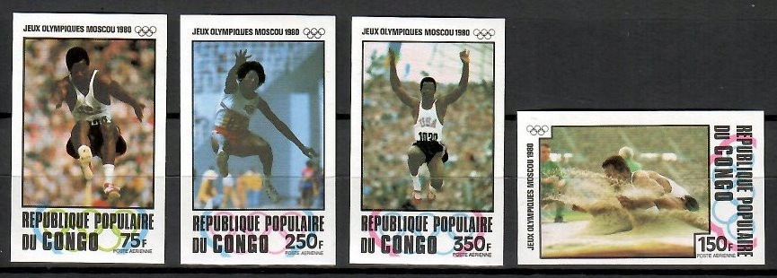 Kongo 1980 Mi 726-729B Czyste **