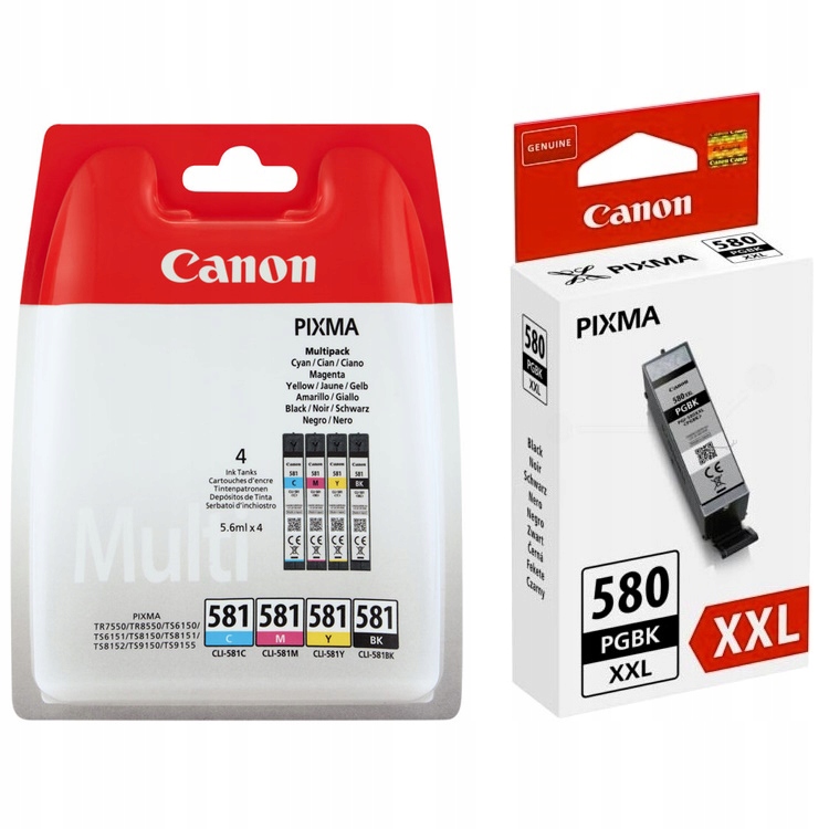

Tusze Canon PGI580XL 581 Pixma TS705 TS8351 TS8352