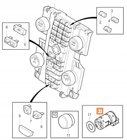 CZUJNIK TEMPERATURY WEWNĘTRZNEJ OE VOLVO S40 S70 Producent części Volvo OE