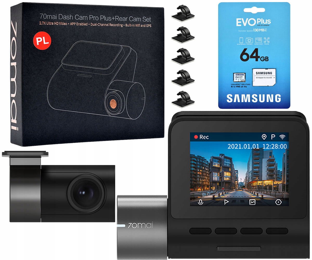 Kamera samochodowa 70mai PRO++ A500S+WSTECZNA j.PL