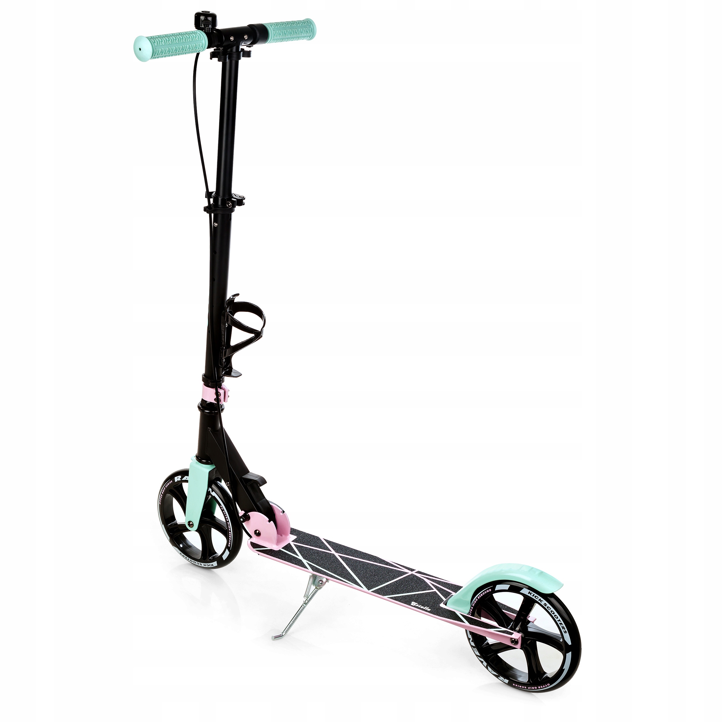 Hulajnoga DUŻA Składana RAVEN Estelle 200mm z hamulcem i dzwonkiem Cechy dodatkowe składana stopka