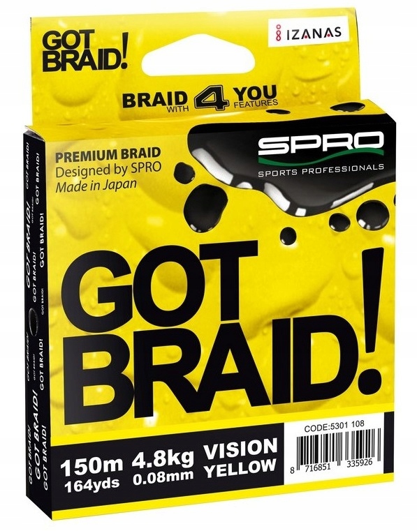 Plecionka Got Braid – Spro – 0,22mm/150m żółta
