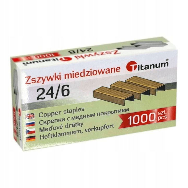 

Titanum Zszywki Miedziowane 24/6 1000 sztuk