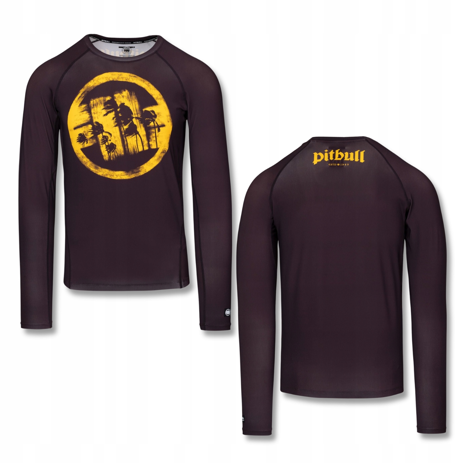 Pitbull Męski Longsleeve Rashguard Pit Bull Logo Palms_l