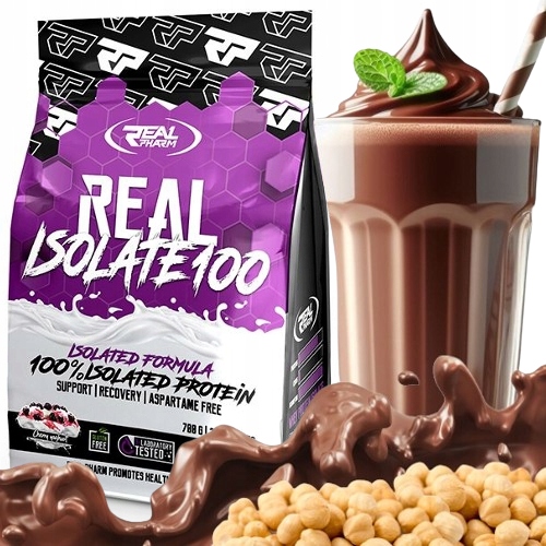 Wpi Izolát protein bez cukru Real Pharm Real Isolate 100 1800g Čoko Ořech