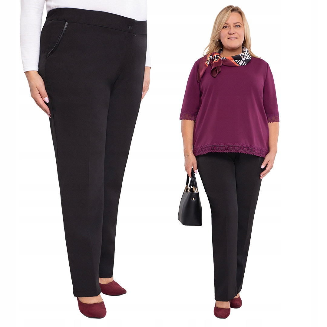 Černé společenské kalhoty v kant plus size velikost 62