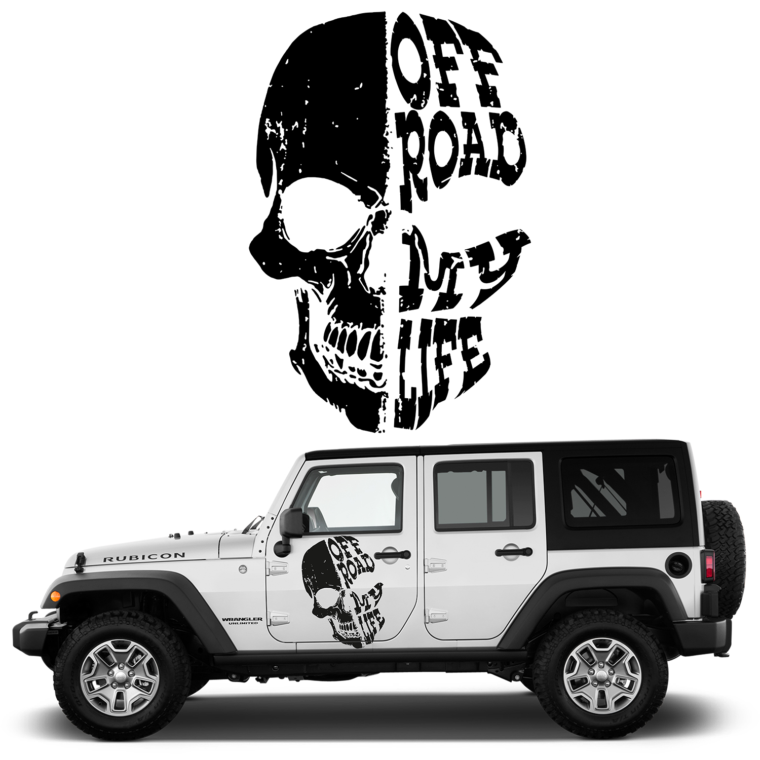 

Naklejki Na Bok Samochodu Off Road Czaszka 38x56cm