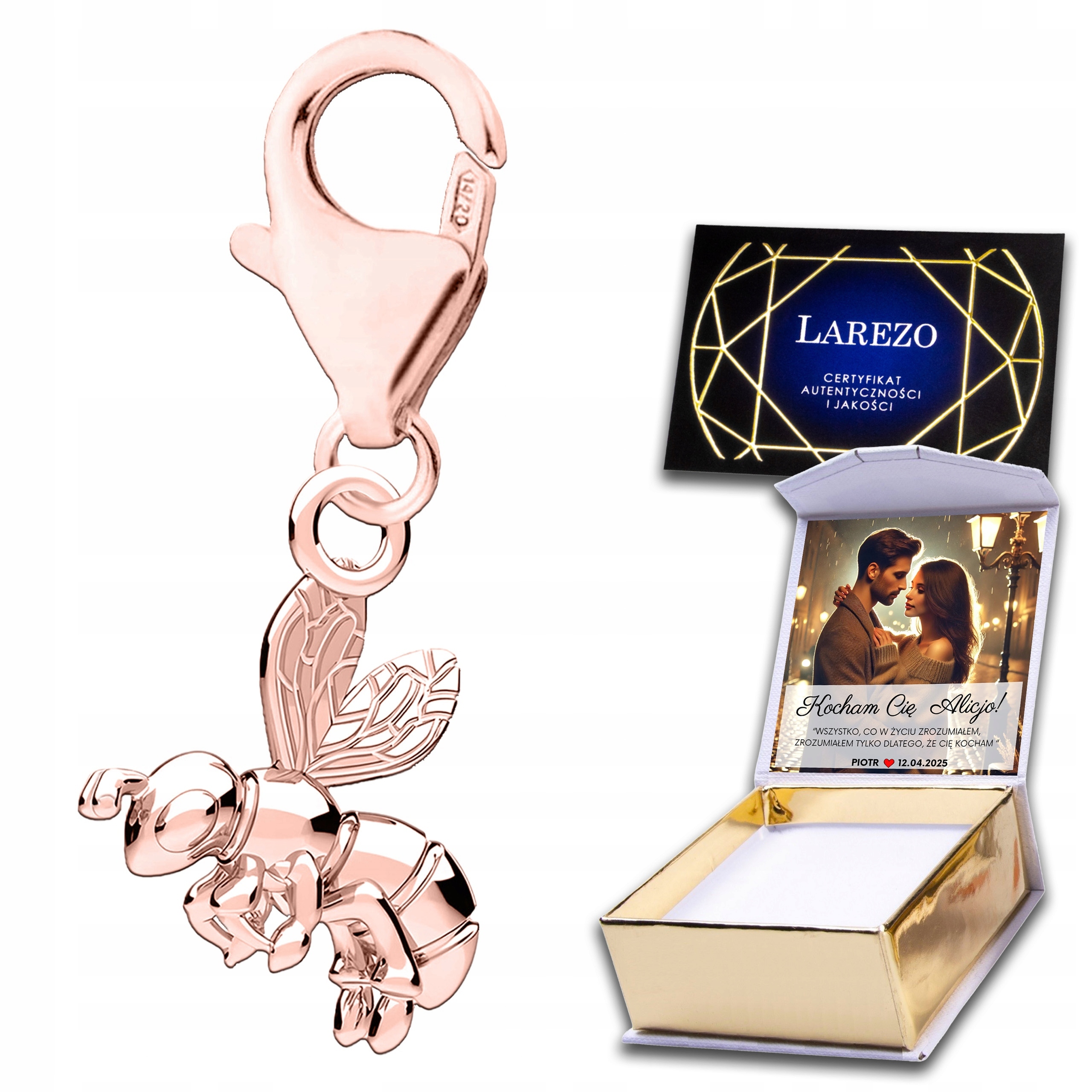 Přívěsek Stříbrná včelka Hmyz Osa Včela Křídla Příroda Vlastní Potisk