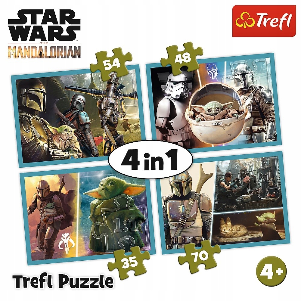 

Puzzle 4w1 Star Wars Mandalorian Yoda 207 El Trefl