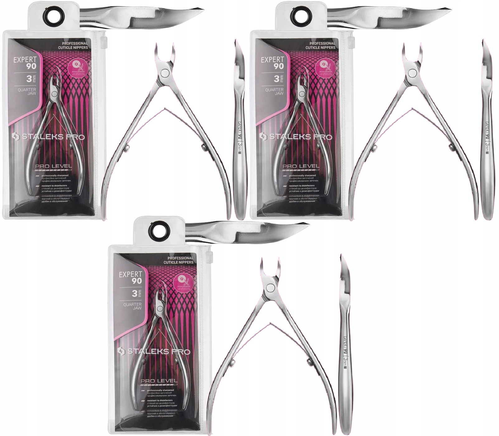 3 x Staleks Profesionální kleště na kůži Expert 90 3 mm Ideální ostrost
