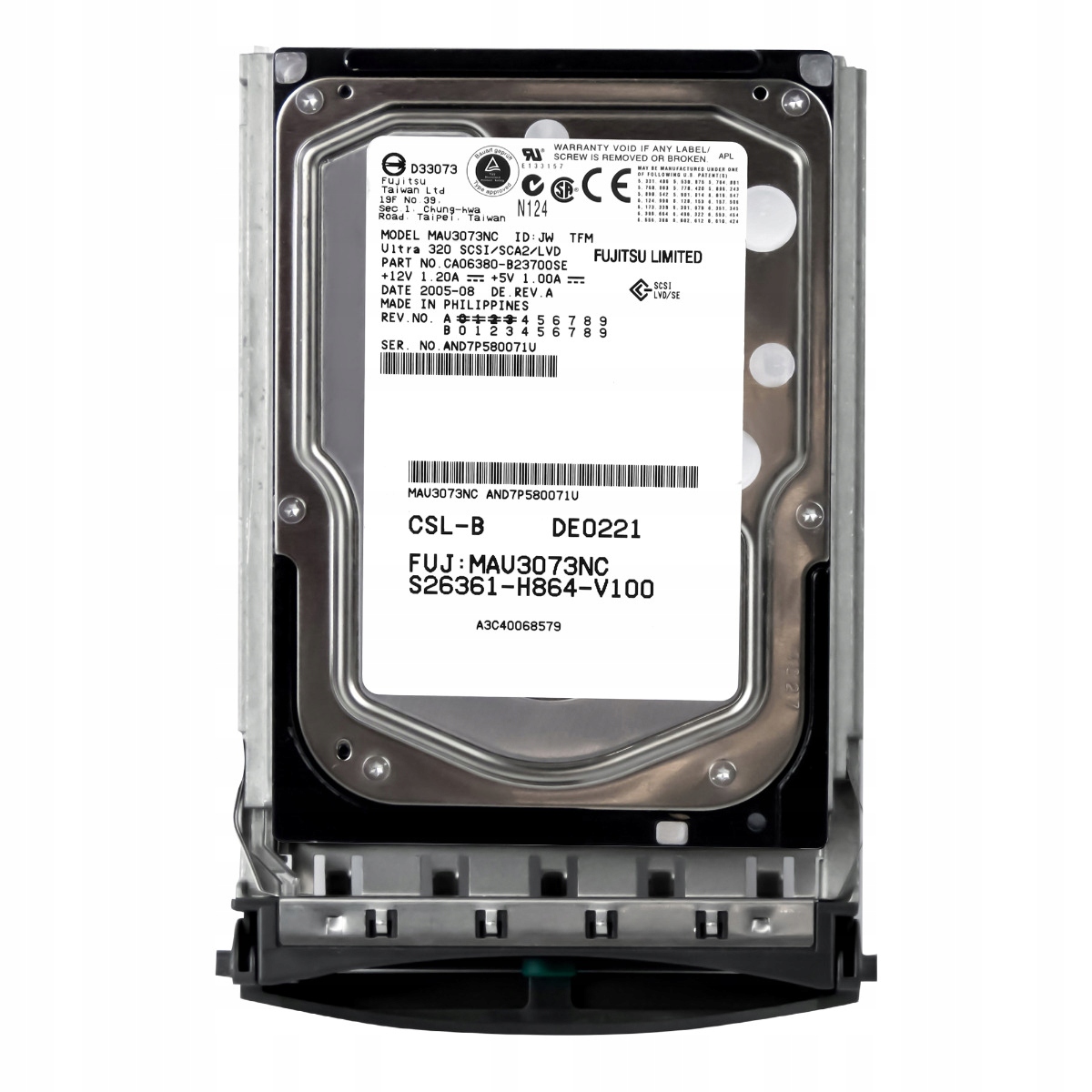 Fujitsu 73GB A3C40068579 15K Scsi U320 3.5" MAU3073NC