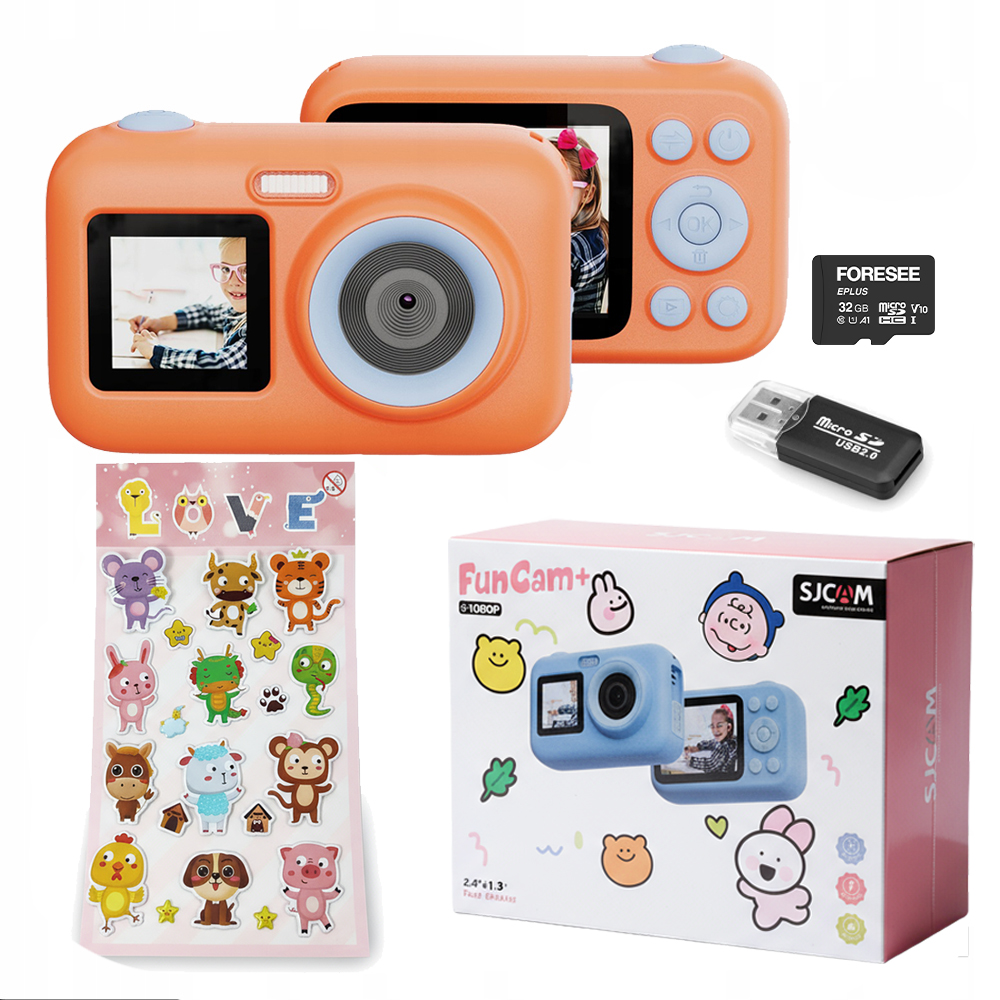Fotoaparát Pro Děti Funcam+ Sjcam Kamera 2 LCD obrazovky samolepky hry 32GB