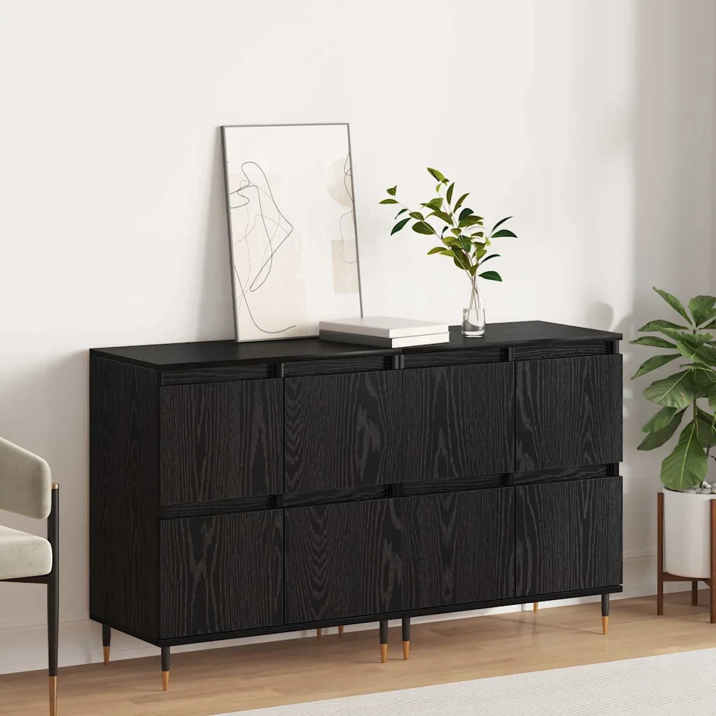 vidaXL Úložná skříňka 2 pcs Černý dub 60 x 35 x 70 cm