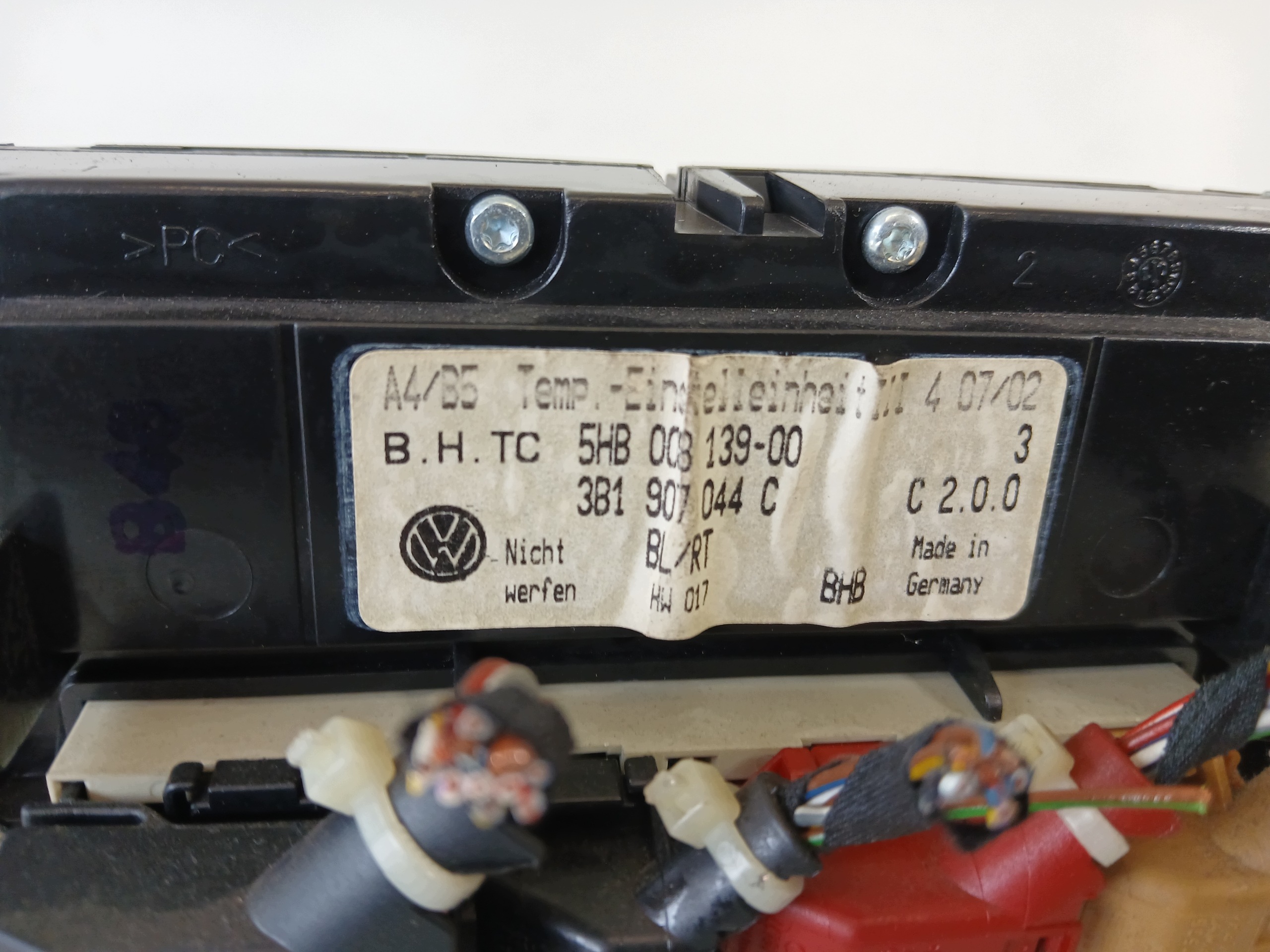 VW GOLF IV PASSAT B5 Unite commande clima CLIMATRONIC 3B1907044C