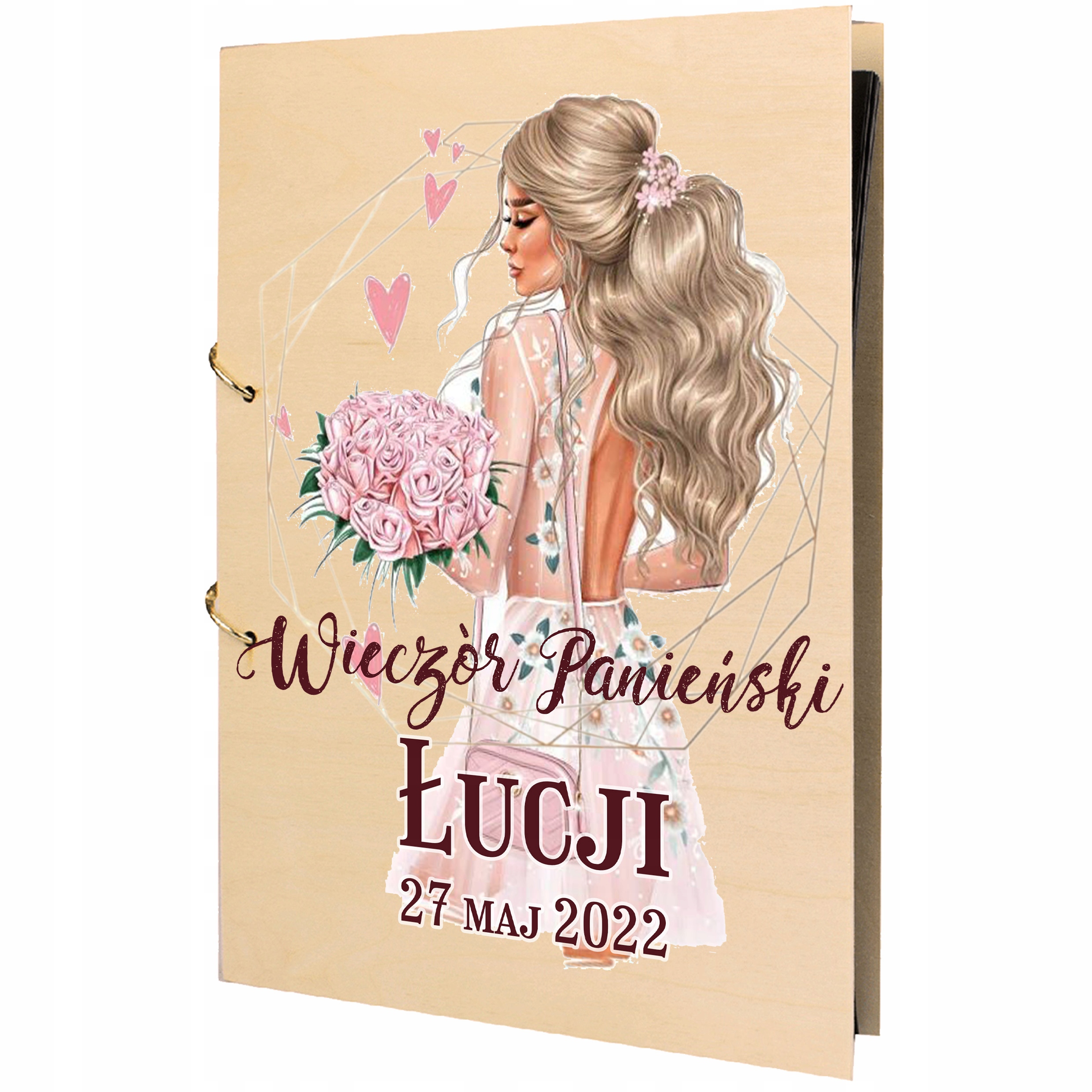 ALBUM WIECZÓR PANIEŃSKI z NADRUKIEM PREZENT DLA PANNY MŁODEJ IMIĘ Y3