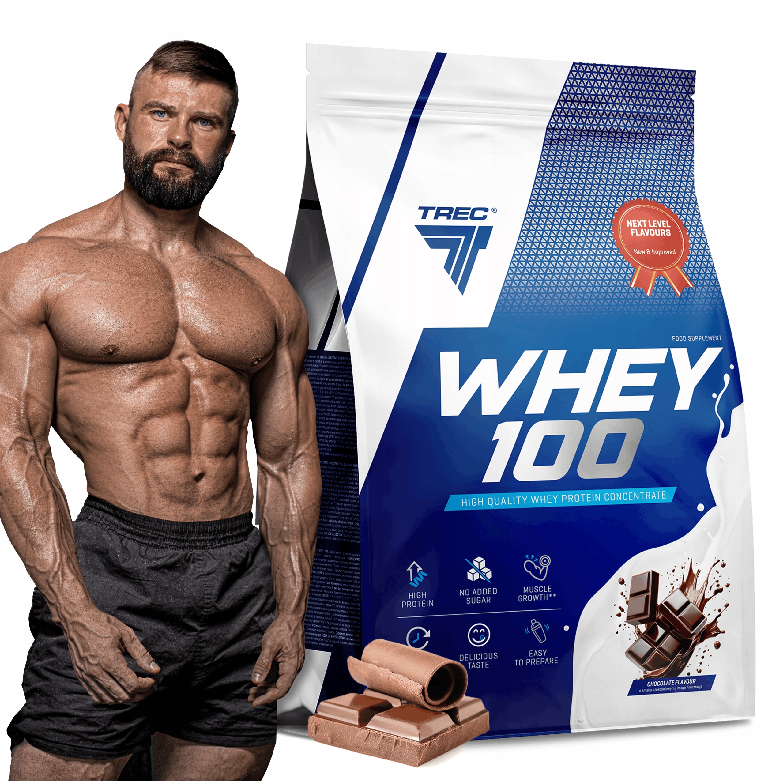 Vynikající Bílkovina Wpc Proteiny Trec Whey 100 2275g Na Hmotnost Sílu Sochařství