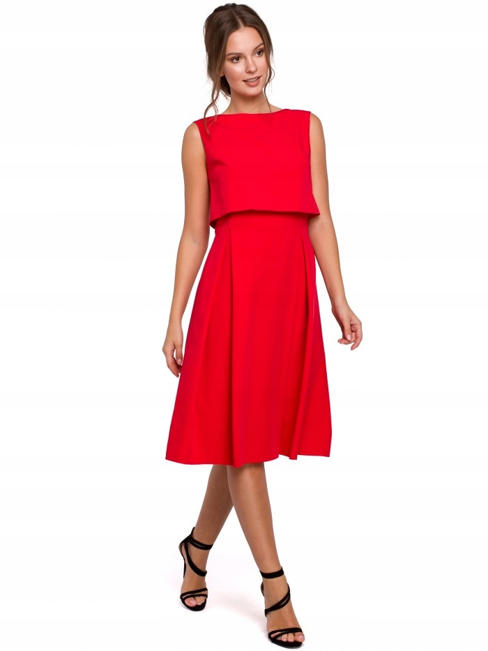 

Eu M K005 Rozkloszowana sukienka ze skrzydełkami -