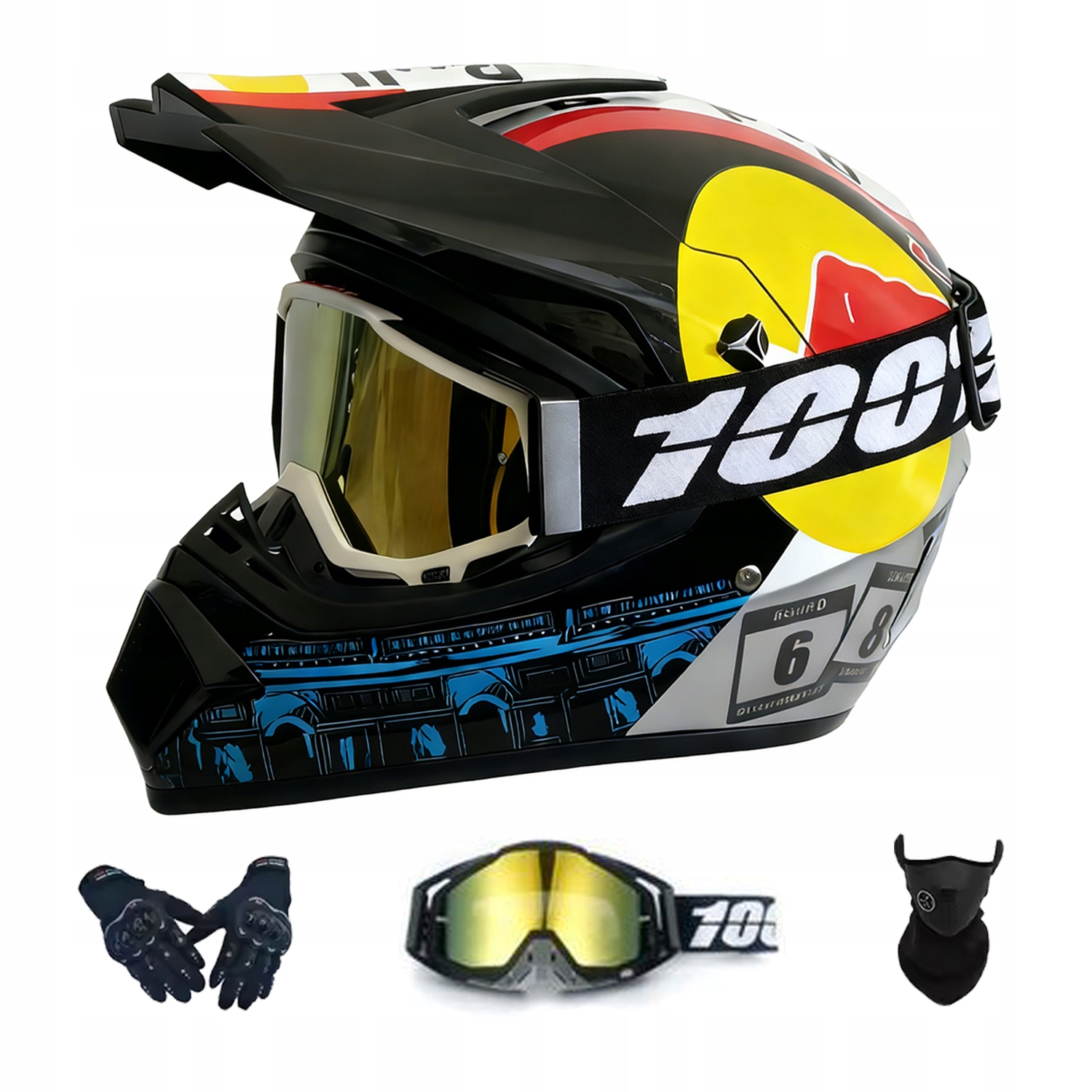 Helma Na Elektrickou Koloběžku Cross Enduro Quad Bmx Helma Brýle Rukavice S