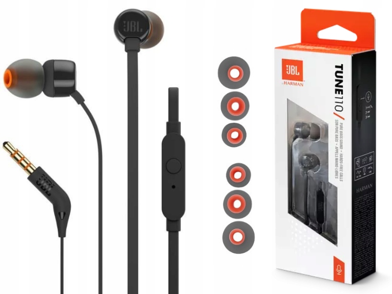 

Słuchawki Douszne Jbl T110 Czarne Z Mikrofonem