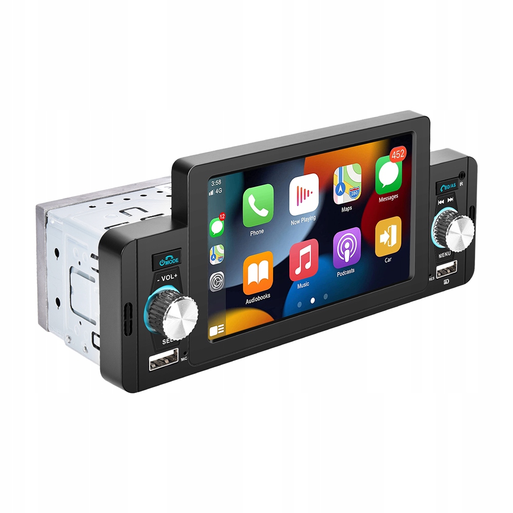 RADIO SAMOCHODOWE 1 DIN USB DOTYKOWE ANDROID AUTO CARPLAY MIRROR LINK Komunikacja Bluetooth