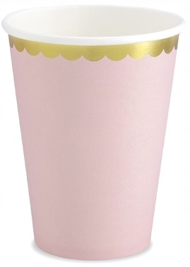 

Kubeczki Papierowe Róż Złoty Brzeg, 220ml, 6szt.