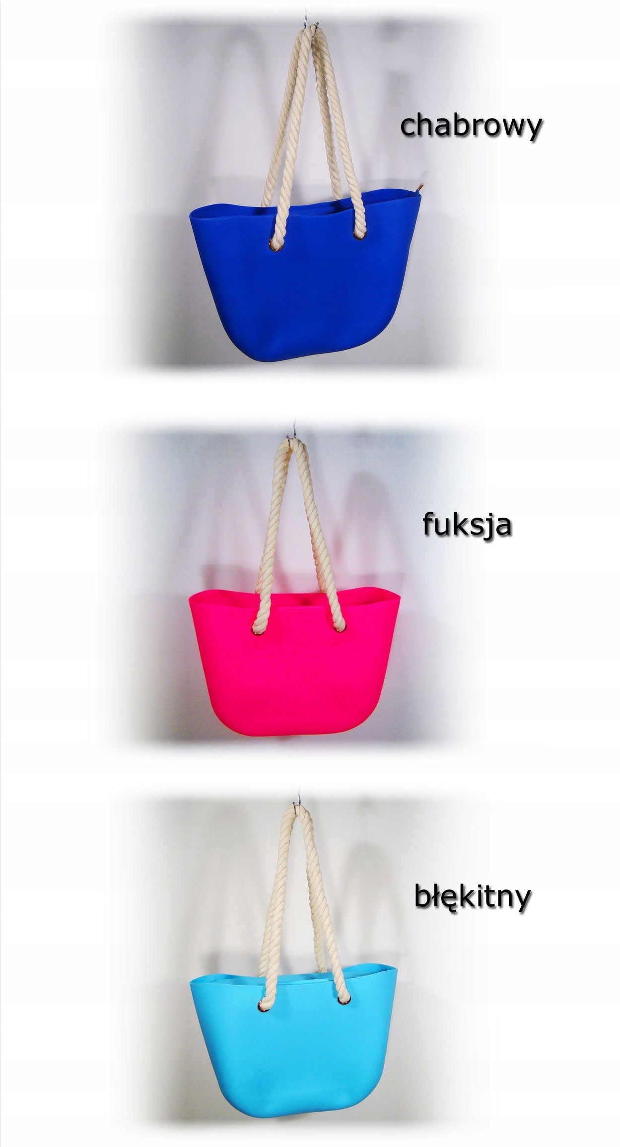 O TORBA GUMOWA TOREBKA HOBO JELLY SHOPPER BAG TGLB Kolor wielokolorowy