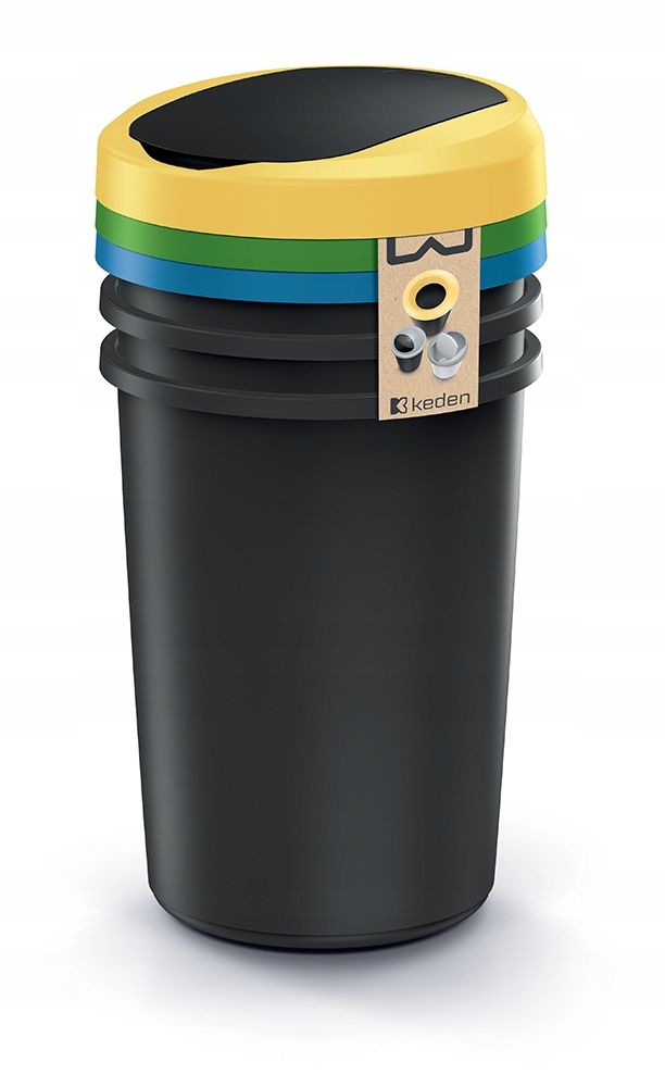 Levně Odpadkový koš Compacta R Flap Set objem: 3x40 l, barva: recyklovaná černá