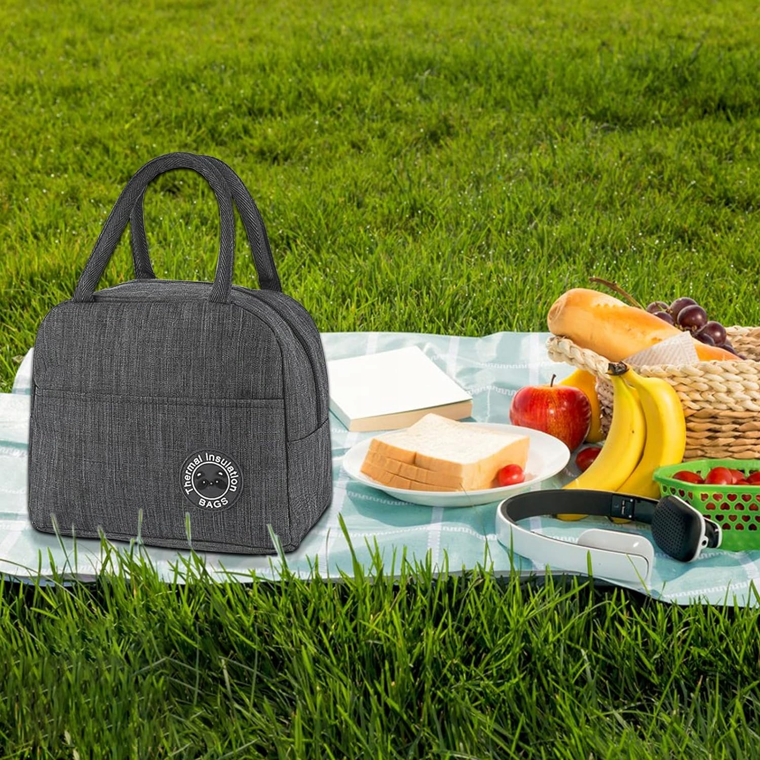 TORBA LUNCHBOX PIKNIKOWA NA ŚNIADANIE TERMICZNA IZOLACYJNA ŚNIADANIOWA Pojemność 5.5 l