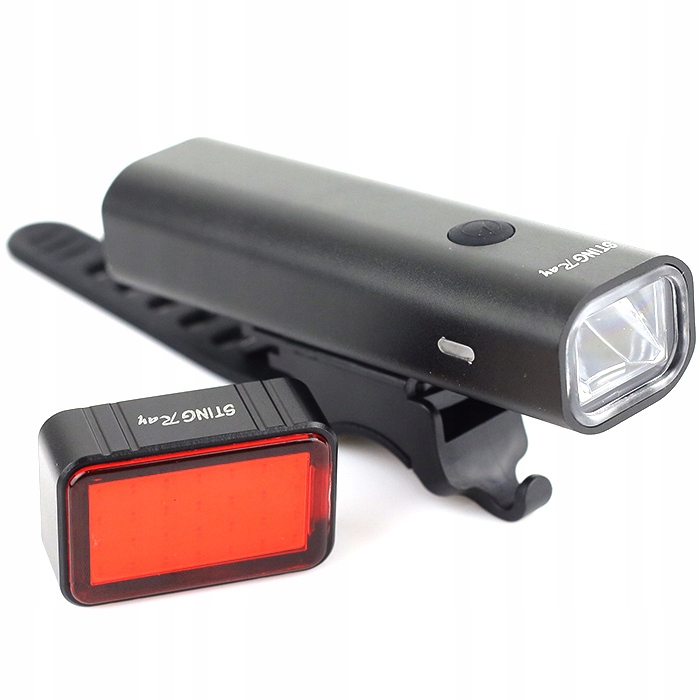 Zestaw lamp rowerowych 360lm + 100lm z funkcją STOP