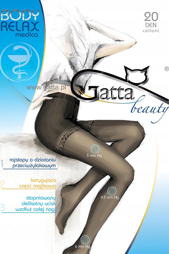 

Rajstopy Gatta Body Relax Medica 20 den 4/L Kolory