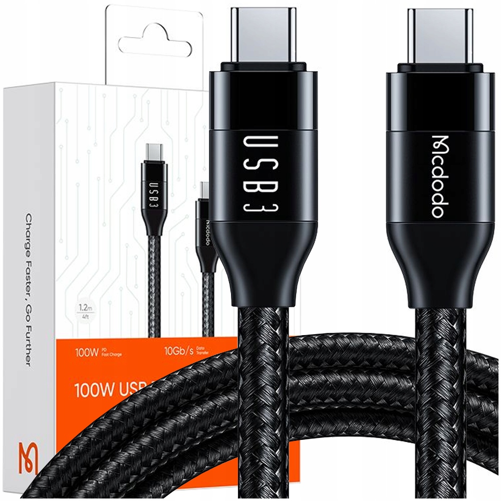 Mcdodo Kabel Usb-c 100W 10Gbps do MacBook, Szybkie Ładowanie 1.2m