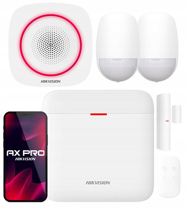 Alarmová sada Hikvision Ax Pro WiFi Detektory Pir Syrena 110 dB Aplikácia