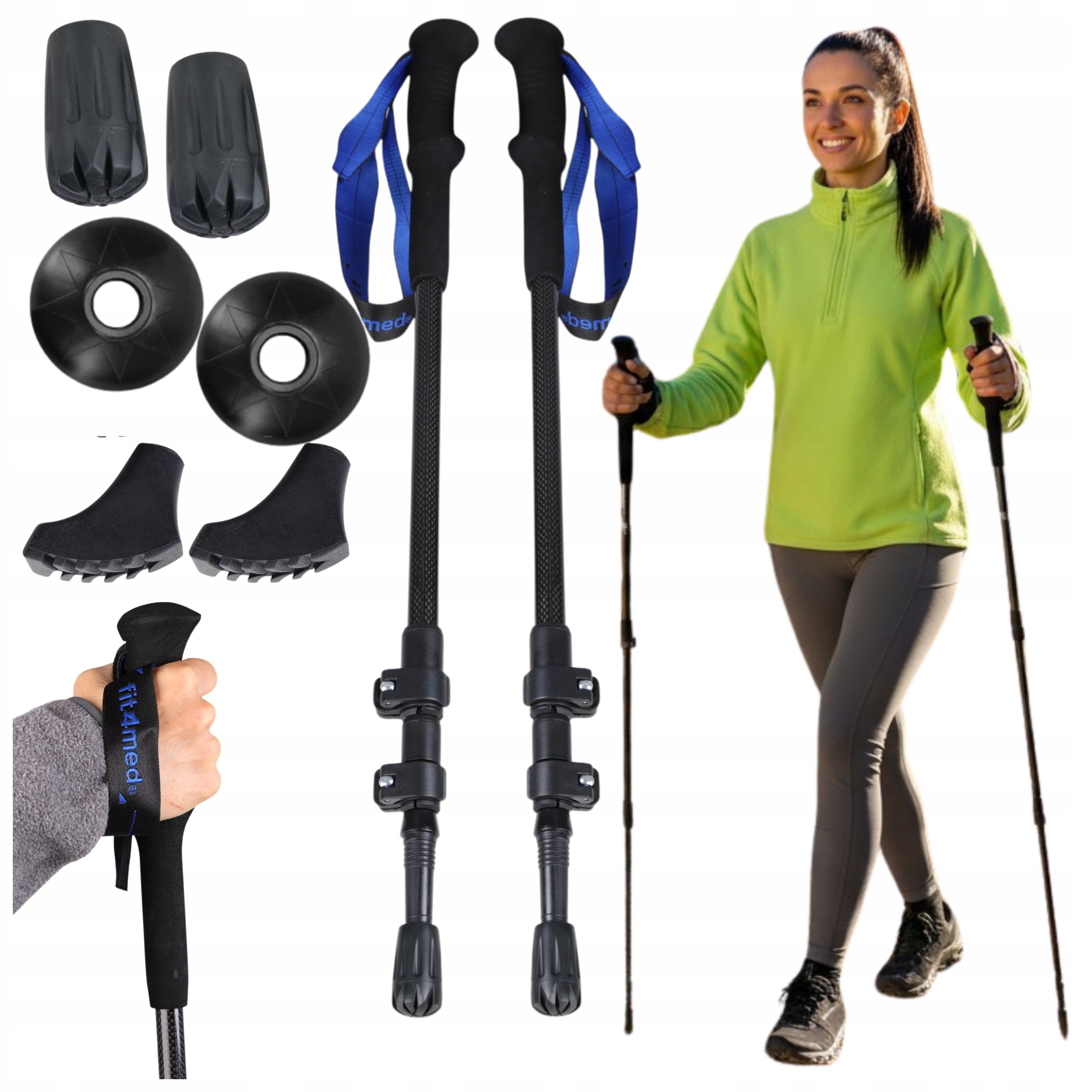 Trekové hole skládací karbonové lehké hole pro nordic walking chůzi