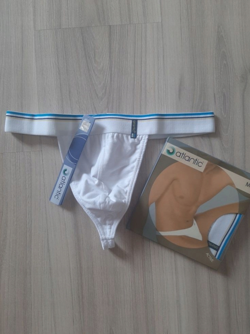 Stringi męskie Atlantic MP-481 *M* białe