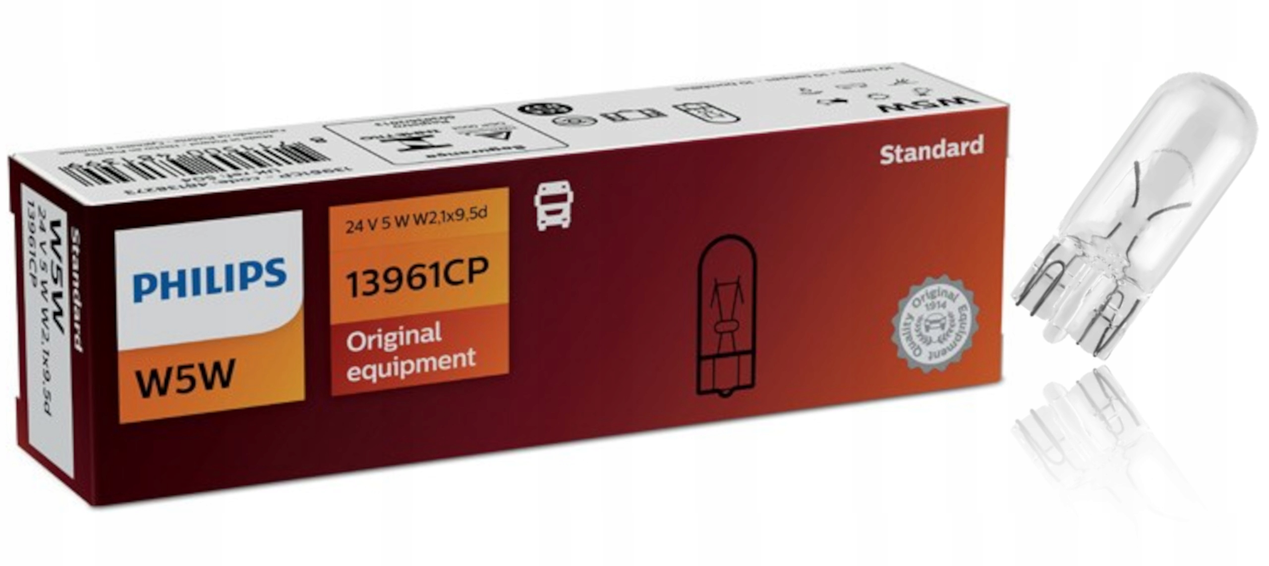 Philips PH13961CP Żarówka W5W 24V/5W (całoszklana)