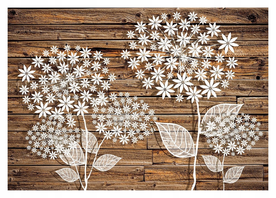 Fototapeta Květiny na dřevě vinylová 416x254 Pozadí Desky bílé lepidlo