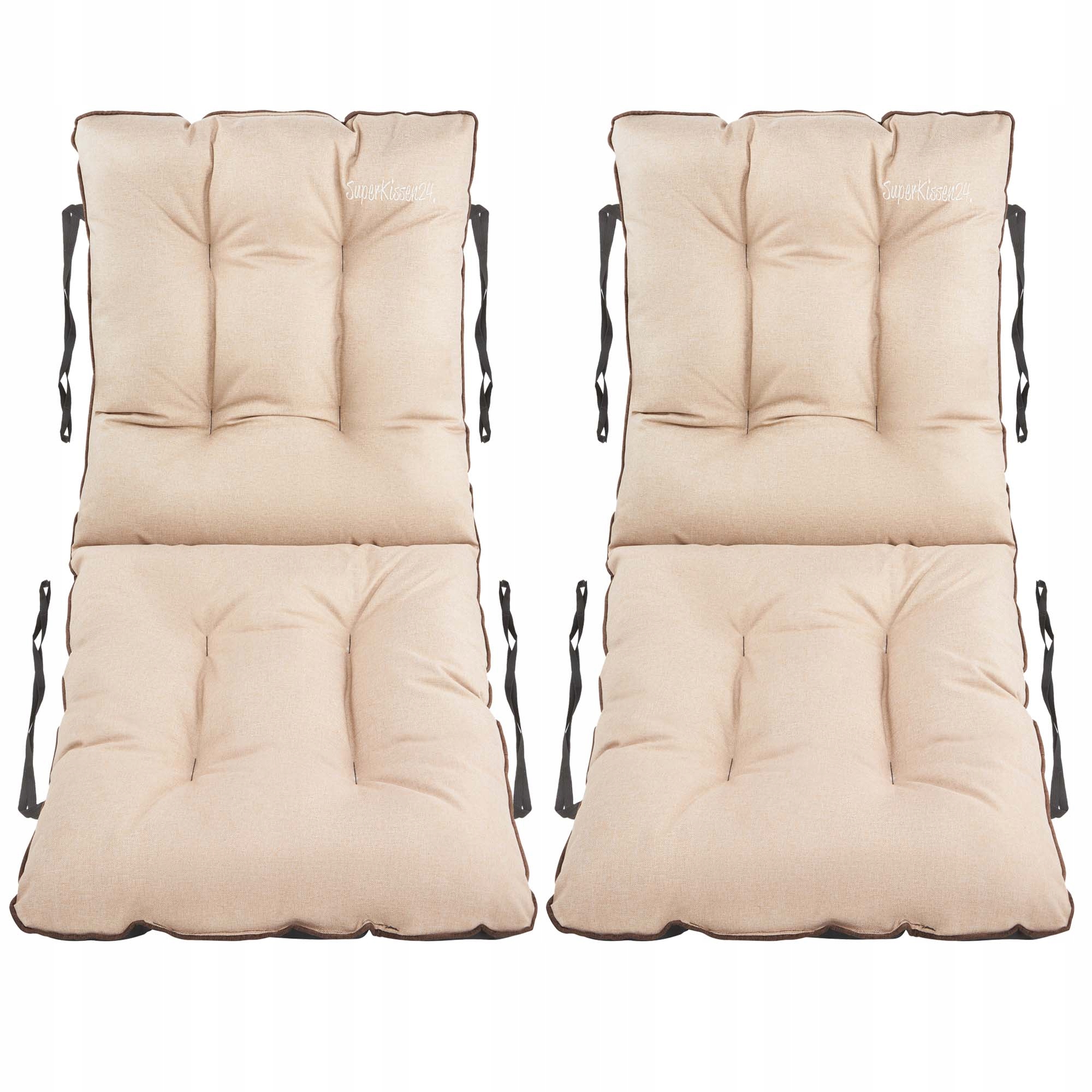 Polštář na židli 48x48x48 béžový len set 2ks