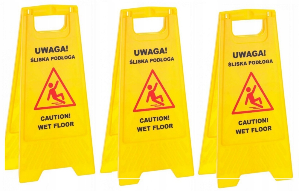 MERIDA TABLICA POTYKACZ UWAGA ŚLISKA PODŁOGA x3