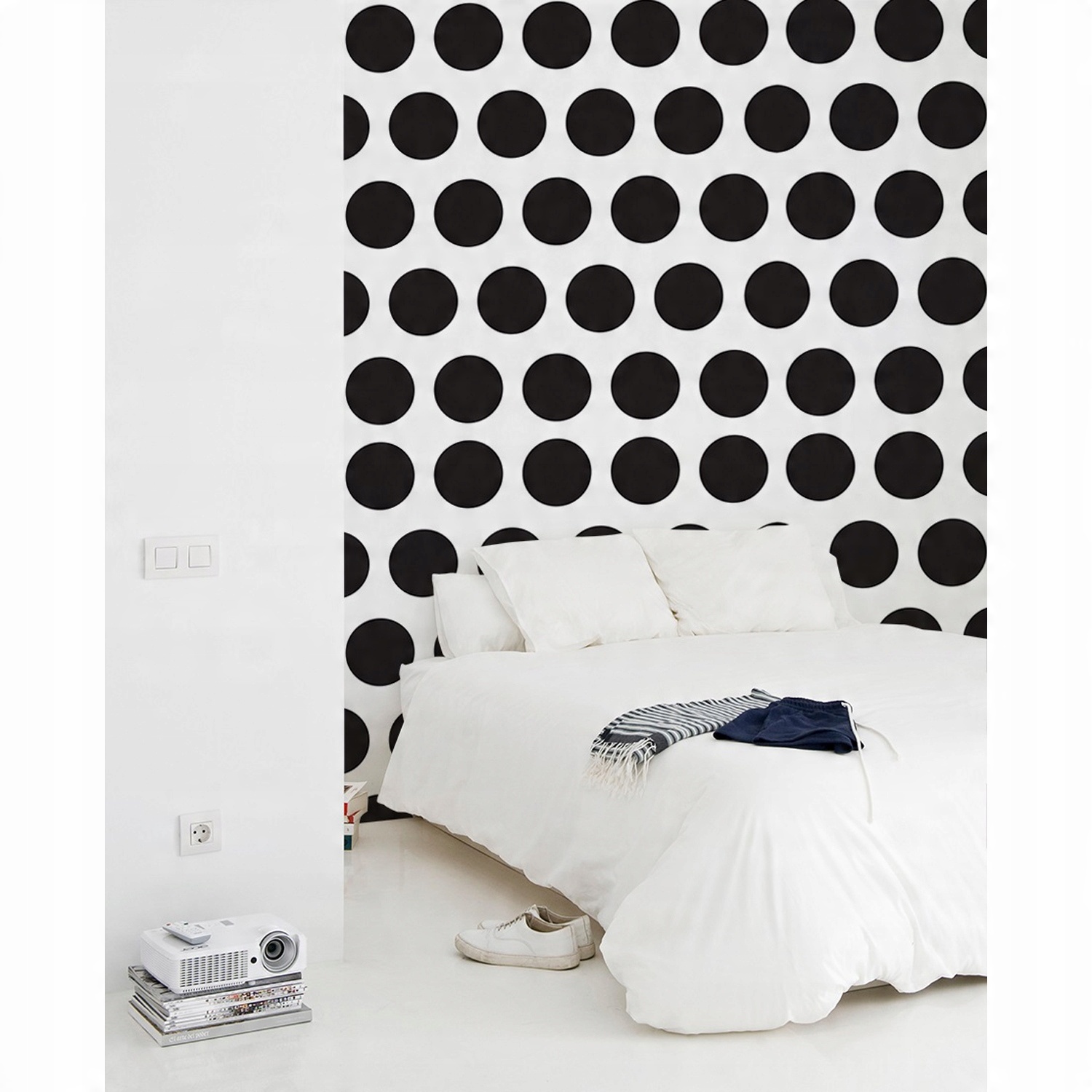 

Fototapeta Wzór w czarne duże kropki 208x146 cm