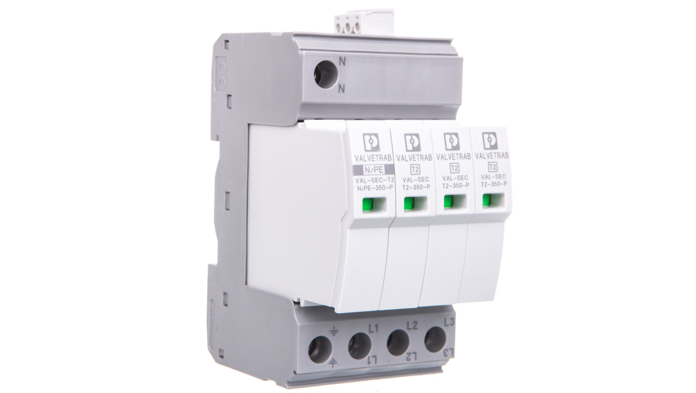 Ograniczniki przepięć Typ T2 4P 20kA 1,5kV 350V VAL-SEC-T2-3S-350-FM 290534