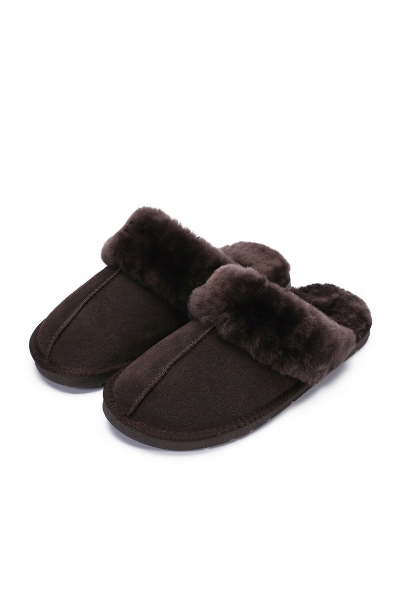 Pánské Papuče Pantofle S Kožešinou Hnědé 42 3EA