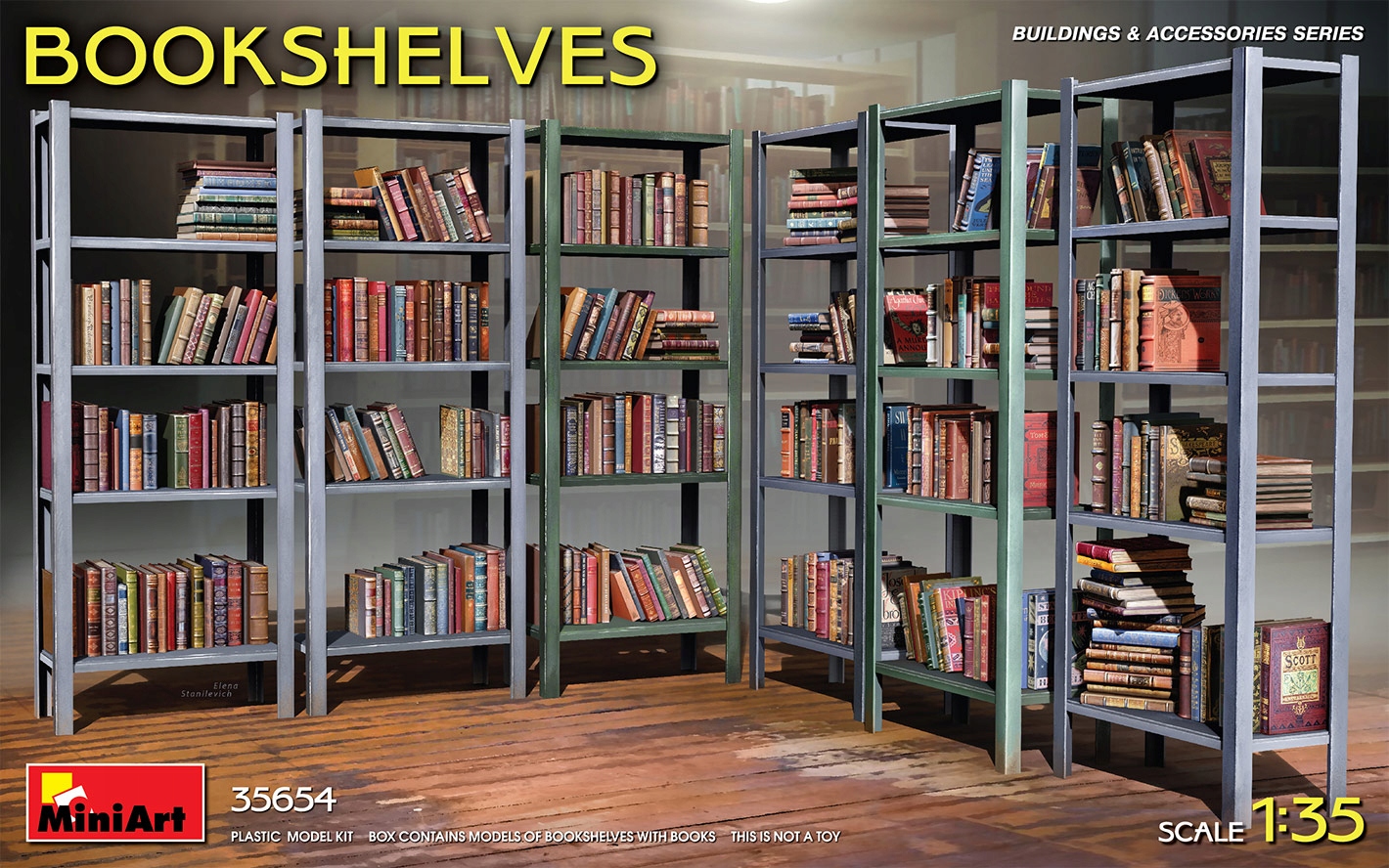 MiniArt 35654 1/35 Bookshelves (Regały na książki)