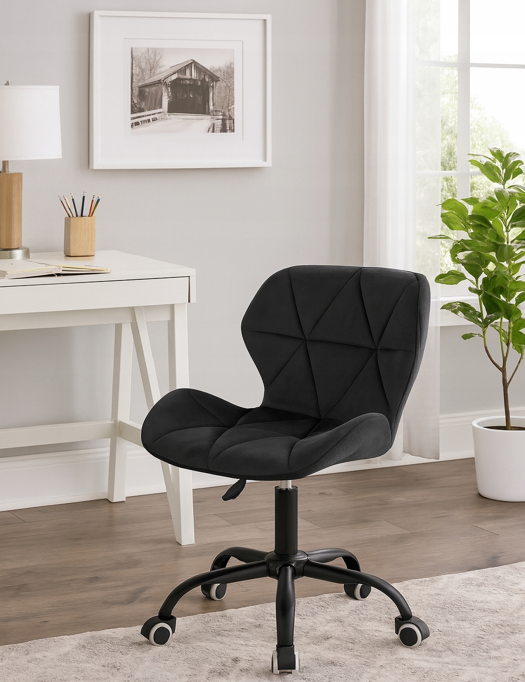 Fotel obrotowy biurowy krzesło biurowe ergonomiczne do biura welurowe