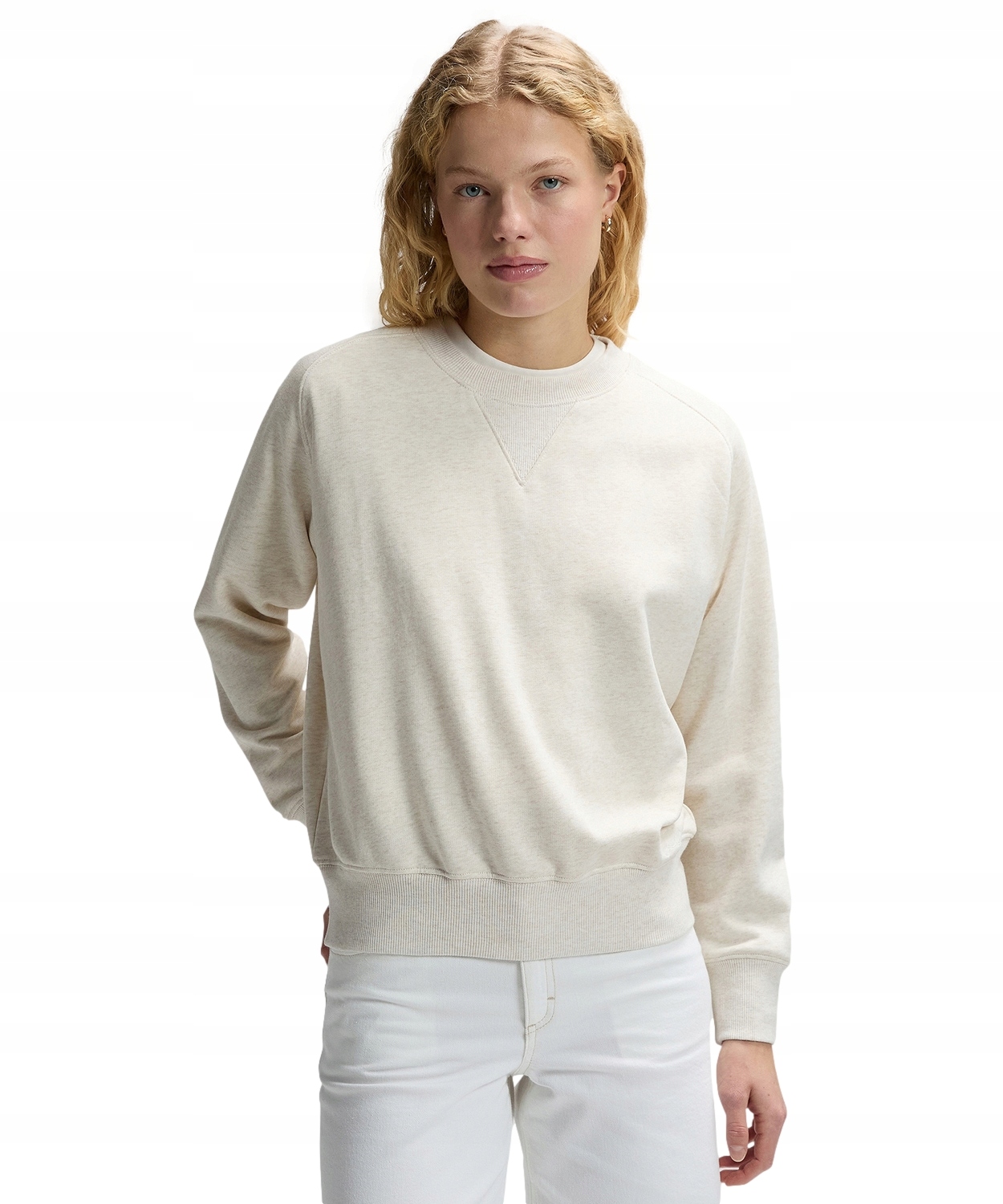 Mikina Lee Raglan Crew Sws 112379423 Ecru Heather M