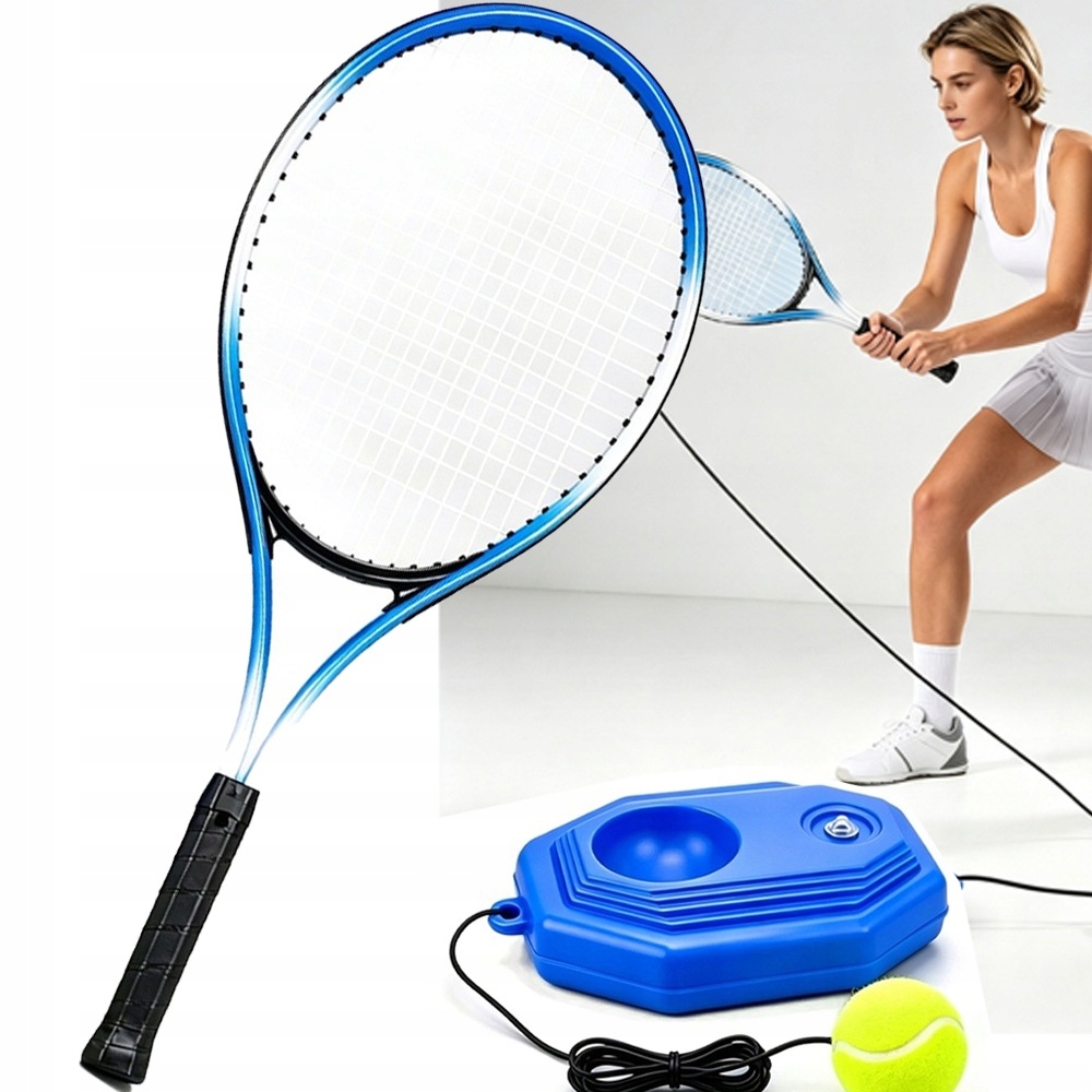 Trenażer Tenis Trainer Piłka Zapasowa Rakieta Tenisowa 27 Blu